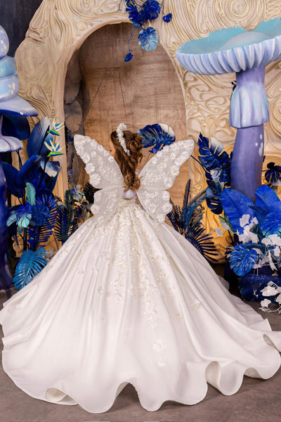 Serenalia Couture White Gown – Communion, Pageant & Father-Daughter Dance