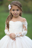 Couture Girls Pageant Flower Girl Communion Baptism Dress With Train