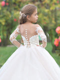 Couture Girls Pageant Flower Girl Communion Baptism Dress With Train