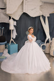 Alessandra Pearl-Sleeved Couture Gown | Communion & Pageant Dress
