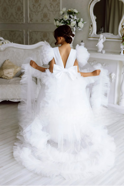 Kaleah Wedding Flower Girl Dress in Satin