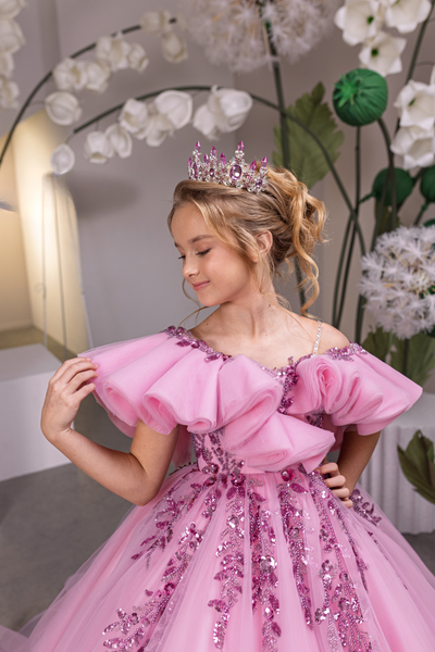 Isadora Belle Pink Couture Girls Pageant Gown | Blush Kids