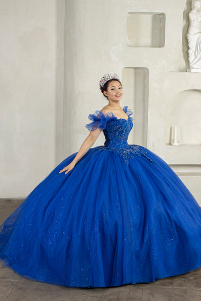 Zafira Rose Quinceañera Gown – Sparkle Tulle with Cape Train