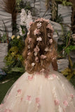 Rosavelle Blossom Gown – Couture Baby Girl Dress with 3D Florals