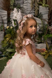 Rosavelle Blossom Gown – Couture Baby Girl Dress with 3D Florals