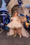Celene Cappuccino Hi-Lo Couture Pageant Dress for Girls