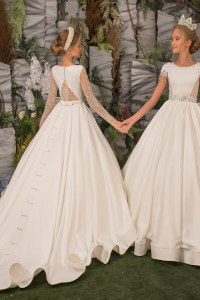 Isadora Grace Couture Gown - Luxury Satin Communion Ballgown