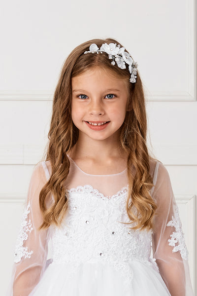 Floral Lace Crystal Headpiece Elegant Hair Accessory