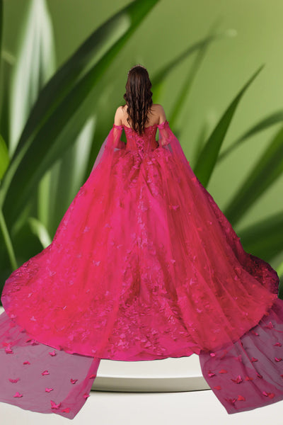 Mariposa Reina Pink Butterfly Quinceañera Gown – Luxe Ball Gown