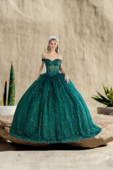 Solana Radiance Gown – Glitter Quinceañera Dress in 6 Colors