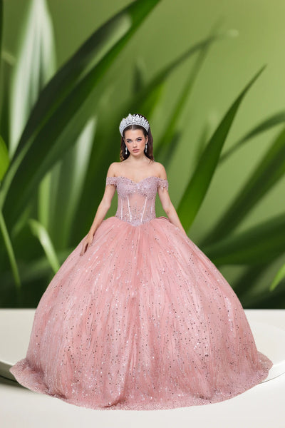 Solana Radiance Gown – Glitter Quinceañera Dress in 6 Colors
