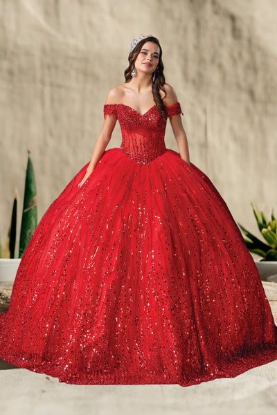Solana Radiance Gown – Glitter Quinceañera Dress in 6 Colors