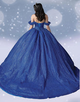 Azura Starlight Royal Blue Quinceañera Gown – Glitter Princess Dress