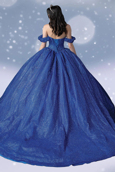 Azura Starlight Royal Blue Quinceañera Gown – Glitter Princess Dress