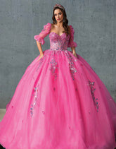 Serenella Rosé Quinceañera Gown – Rose Pink Glitter Dress