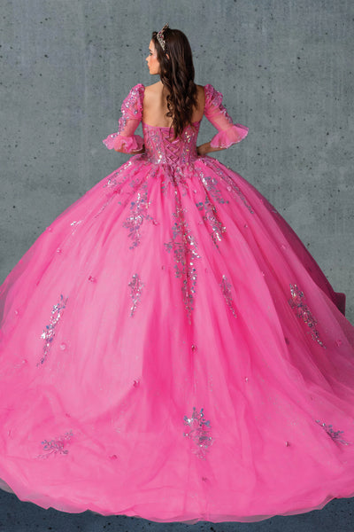 Serenella Rosé Quinceañera Gown – Rose Pink Glitter Dress