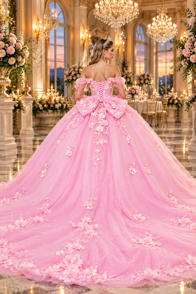 Pink Floral Quinceañera Dress | Queen Collection