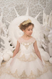 Pageant Girl Tulle Lace Wedding Flower Girl Ivory Birthday Party Long Dress