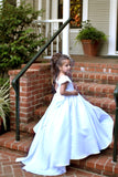 Satin Communion Flower Girl Pageant Special Occasion Baby Baptism Dress
