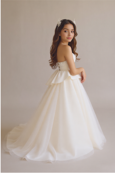 Luxury Flower Girl Dress for Wedding | Pentelei Couture Gown | Designer Kids Ball Gown