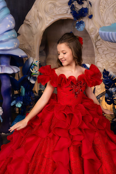 Scarlett Rêverie Couture Gown – Luxury Red Ball Gown for Special Events