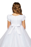 Amelia Girls First Communion Dress in Satin & Lace