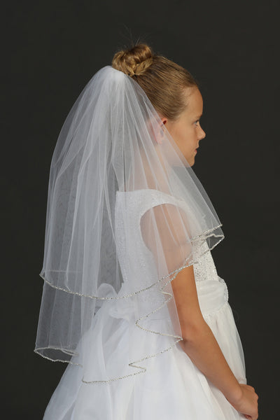 The Sophia Girls First Communion Veil With Crystal Accent