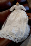 Handmade Baptism Gown Christening Beaded Lace Gown Baby Baptism Dress