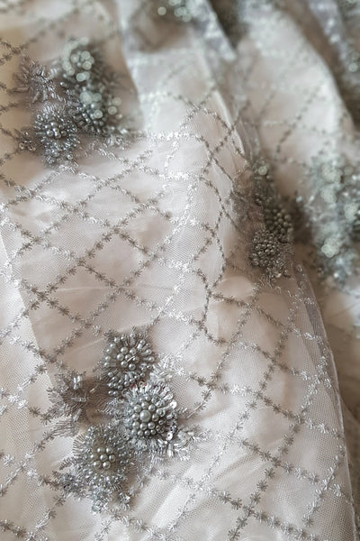Breathtaking Satin Lace Beaded Couture Baby Baptismal Gown