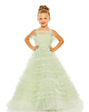 MAC DUGGAL Luxury Special Occasion Pageant Party Girls Tulle Ruffle Dress