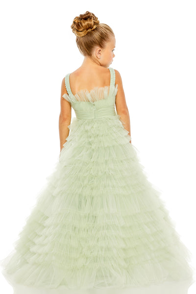 MAC DUGGAL Luxury Special Occasion Pageant Party Girls Tulle Ruffle Dress