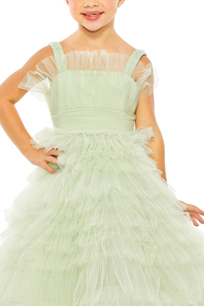MAC DUGGAL Luxury Special Occasion Pageant Party Girls Tulle Ruffle Dress
