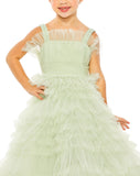 MAC DUGGAL Luxury Special Occasion Pageant Party Girls Tulle Ruffle Dress