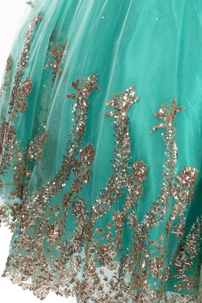 Jade Green Princess Ball Gown | Girls Pageant & Special Occasion