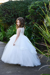 Liana Custom Couture Girls Satin Tulle Dress