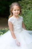 Girls Ivory Birthday Wedding Party Pageant Flower Girl Communion Lace Dress