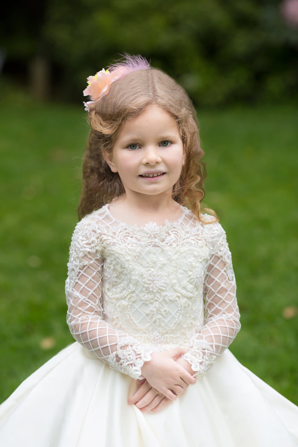 Vintage Lace Couture Communion Special Occasion Baby Baptism Gown