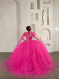 Zafira Rose Quinceañera Gown – Sparkle Tulle with Cape Train