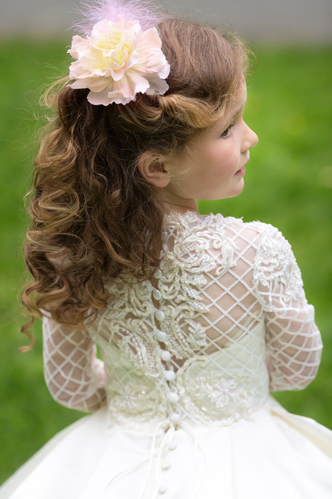 Vintage Lace Couture Communion Special Occasion Baby Baptism Gown