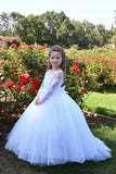 Couture Girls Pageant Flower Girl Communion Baptism Dress With Train