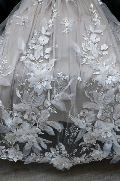 All Over Lace Baptism Gown Couture Christening Dress With 3D Lace Button Back