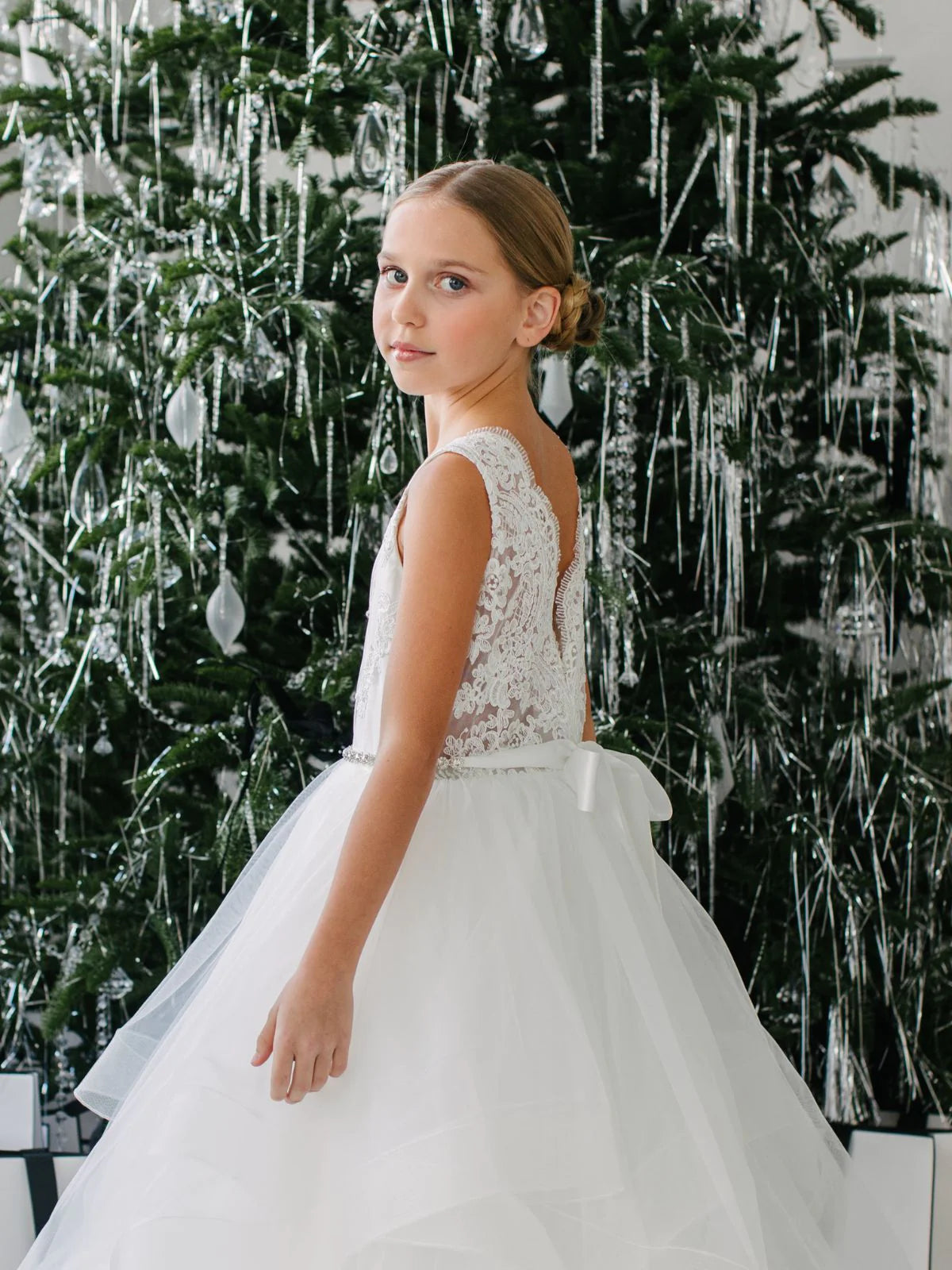 Girls Dress Special Occasion - Communion Lace Tulle Dress - Teter Warm