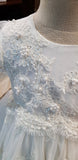 Handmade Baptism Gown Christening Beaded Lace Gown Baby Baptism Dress