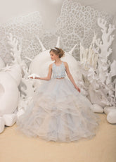 Tulle Flower Girl Dress Birthday Party Girl Special Occasion Gown 3D Flowers