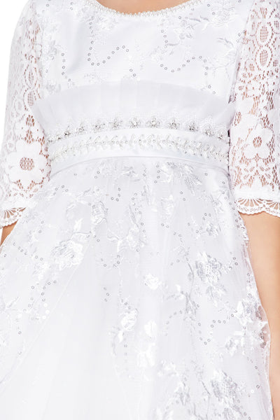 Arabella Lace Tea-Length Dress – Communion & Special Occasion