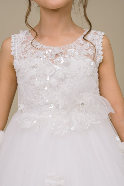 Clara Rose White Communion Dress for Girls