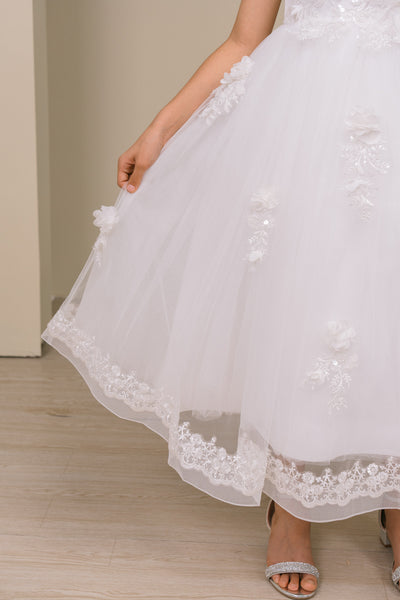 Clara Rose White Communion Dress for Girls