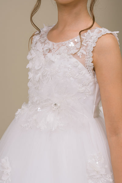 Clara Rose White Communion Dress for Girls