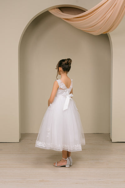 Clara Rose White Communion Dress for Girls