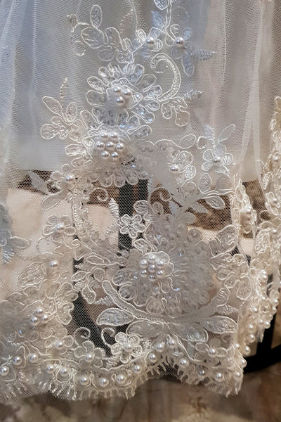 Handmade Baptism Gown Christening Beaded Lace Gown Baby Baptism Dress